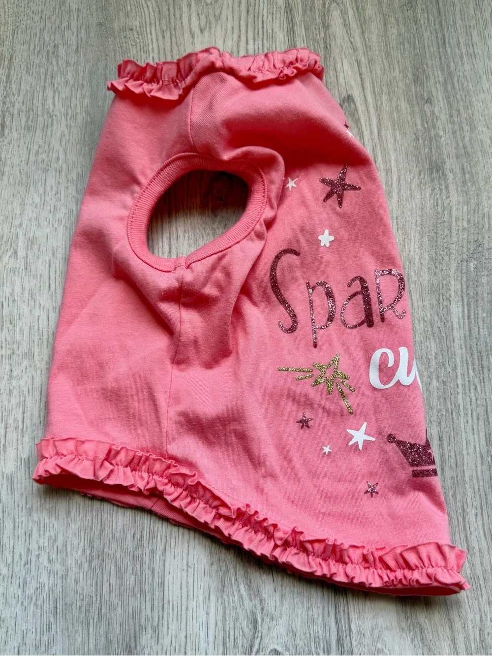 So Sparkling Cute Graphic - Pink Ruffle Pets/Small Dogs Top w/ Glitter - size XS